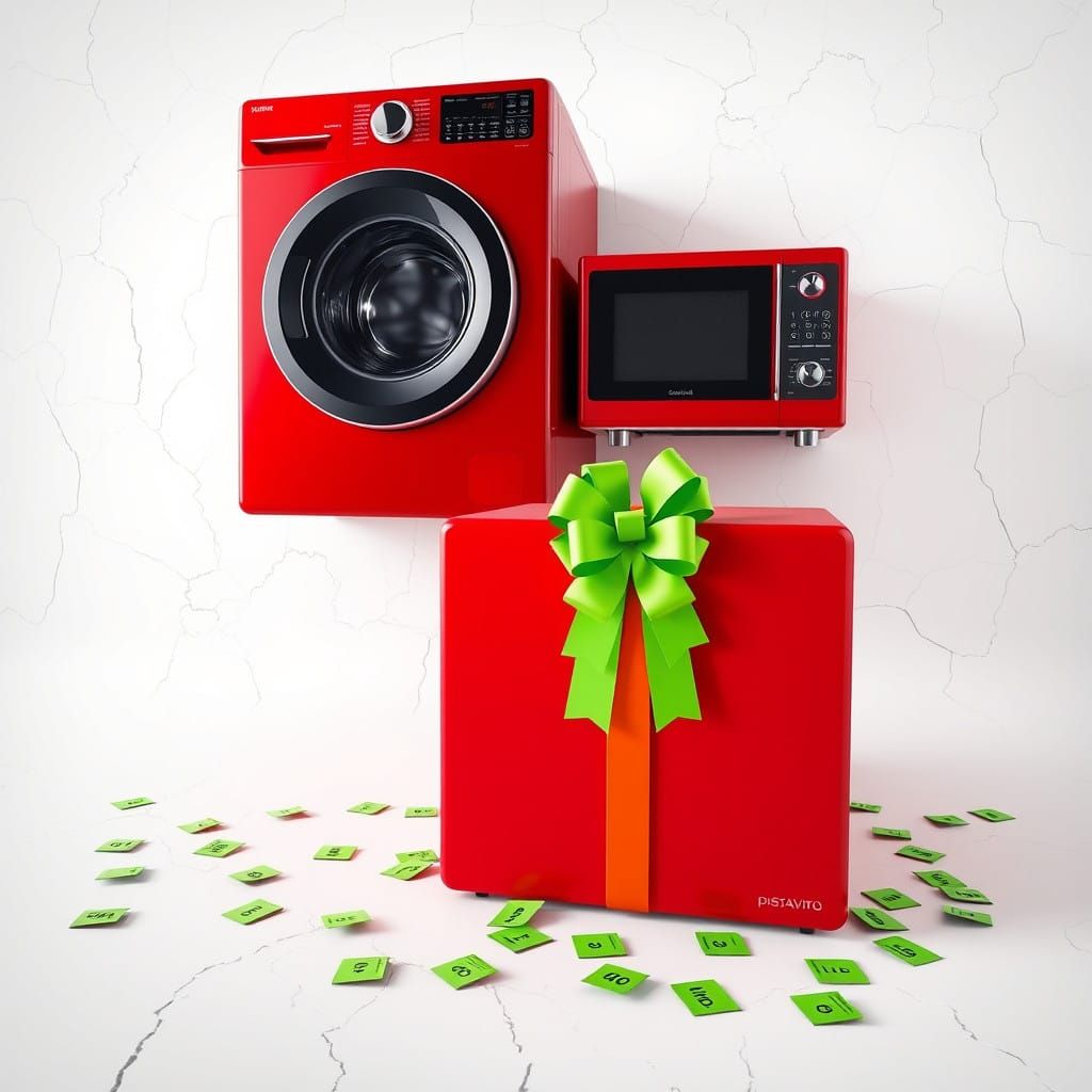 Modern Futuristic Laundry Room with Washing Machine and Micr...