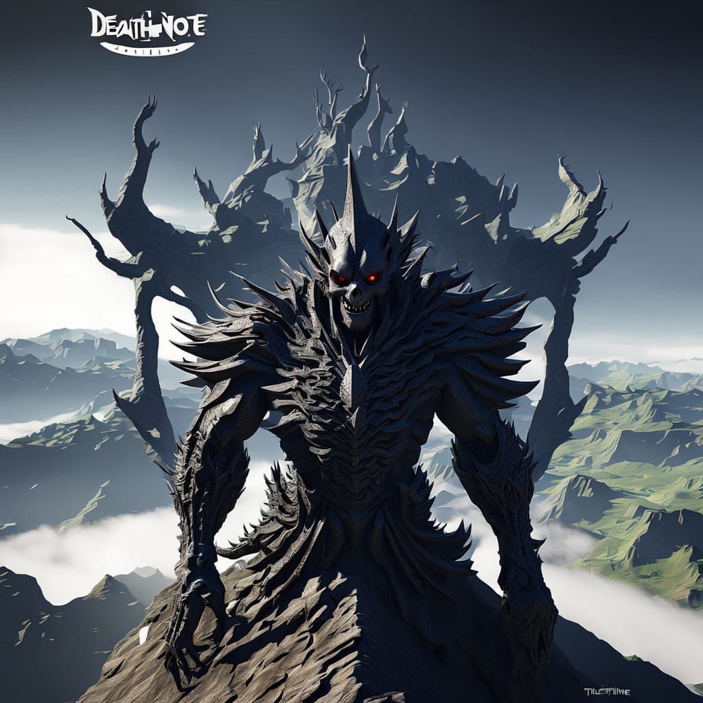 Ryuk on a Mountain: 3D Anime Art