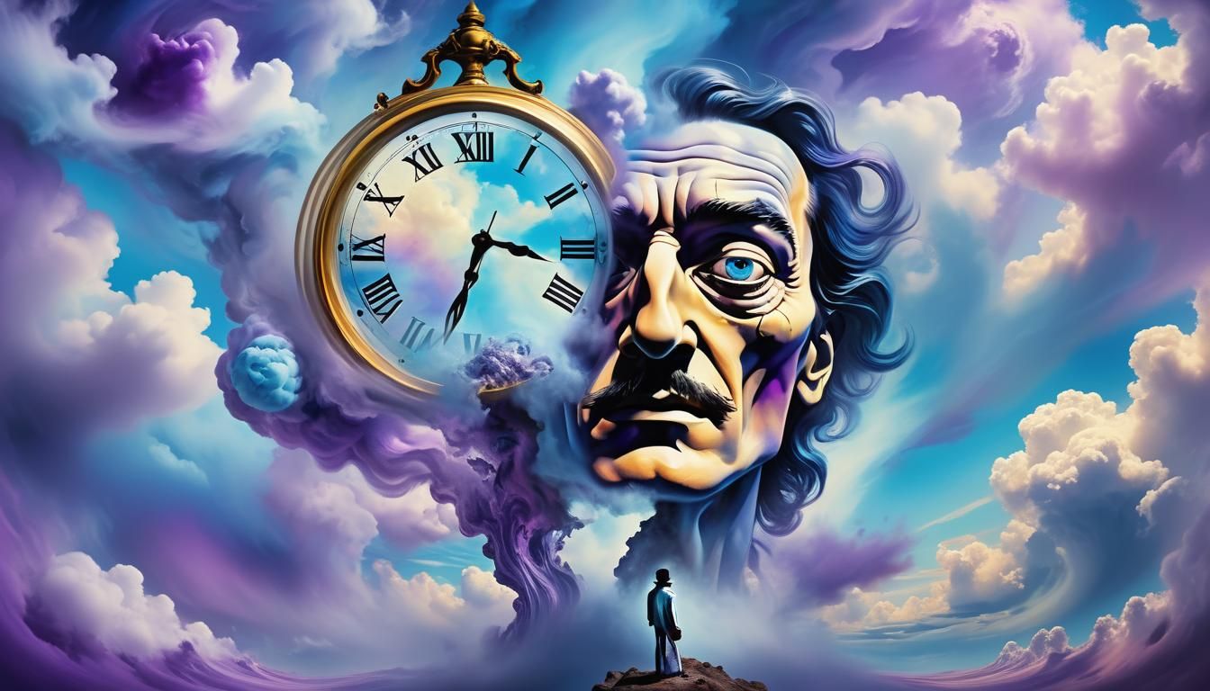 Surreal Dreamscape Figure with Agony and Amusement