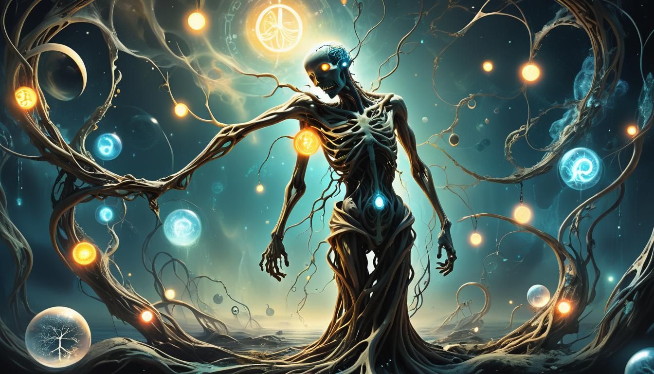 Surreal Dreamscape of Torment and Joy in Surrealist Style