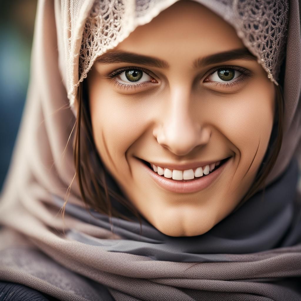 Smiling Girl Portrait with Bokeh in Natural Light