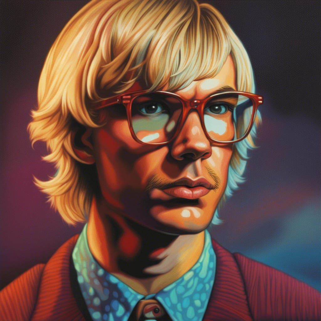 Hyperrealistic Portrait of a Blonde Man with Glasses