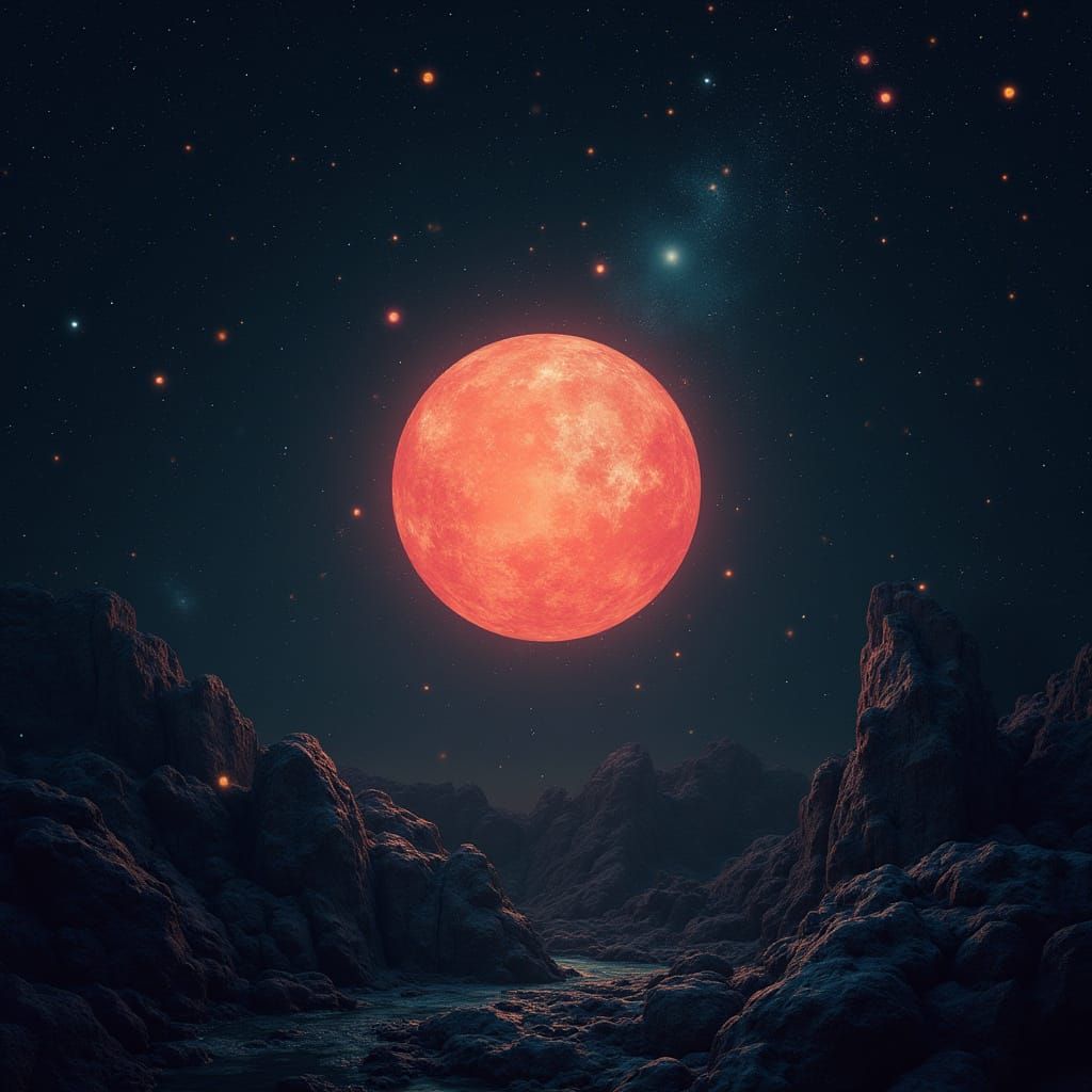 Glowing Orb Radiates Ethereal Light in Cosmic Landscape