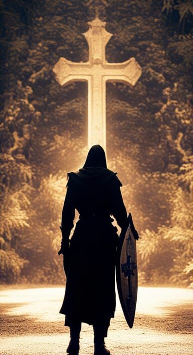 Knight Walking Away in Cinematic Lighting