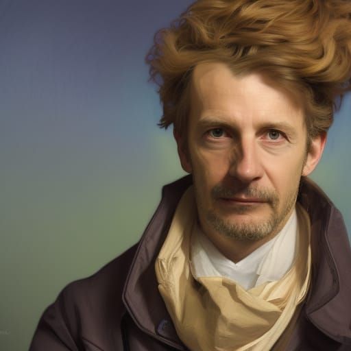 Detailed Portrait of French Professor on College Campus