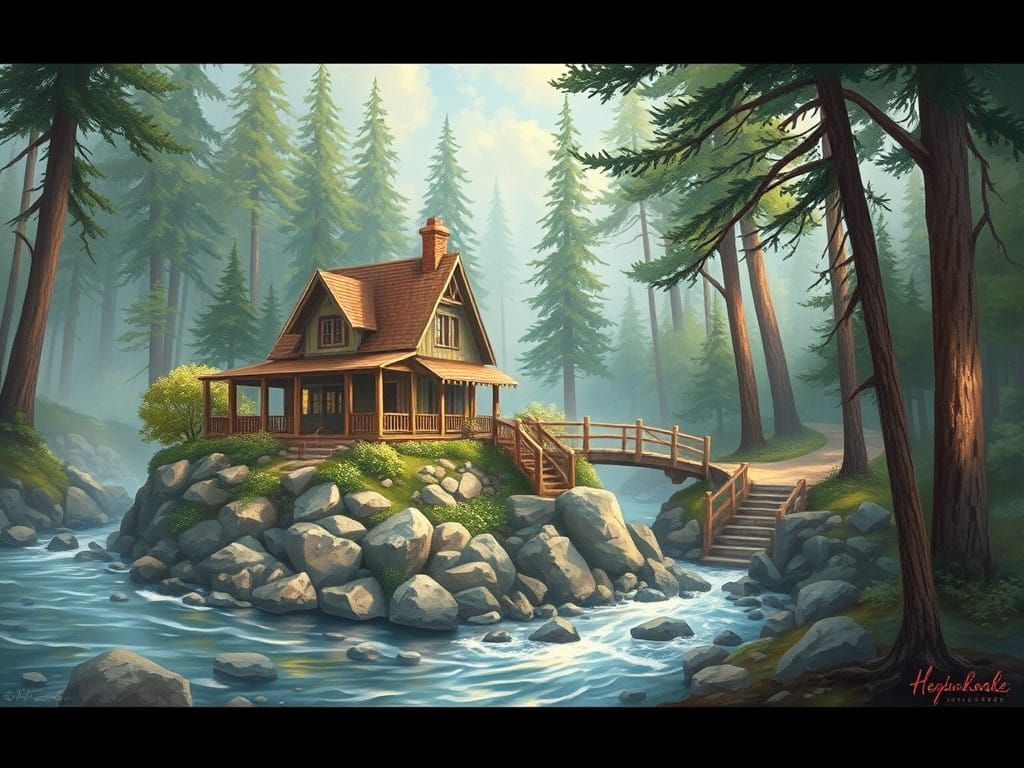 A Secluded Cottage Amidst a Lush Forest Oasis