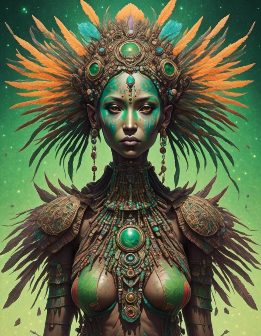 Ethereal Green Elder in Pastel Aether Style