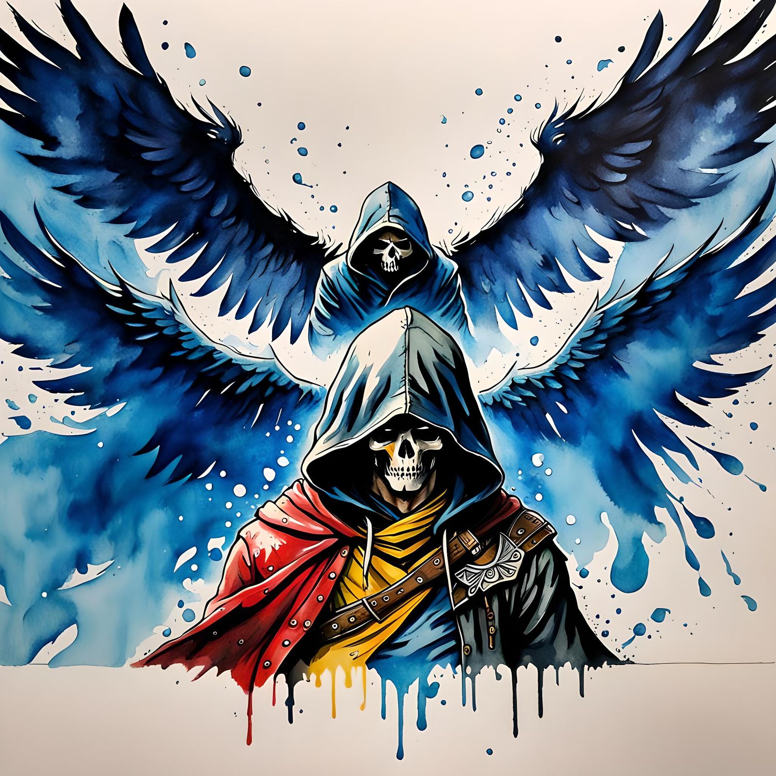 Winged Outlaw: A Watercolor Painting