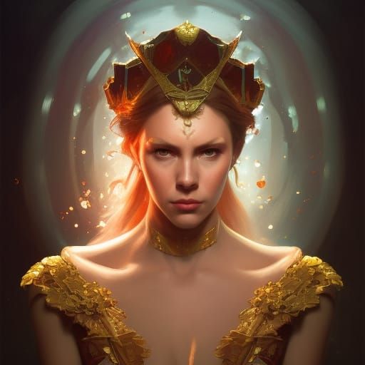 Time Queen Portrait in Hyperdetailed Style