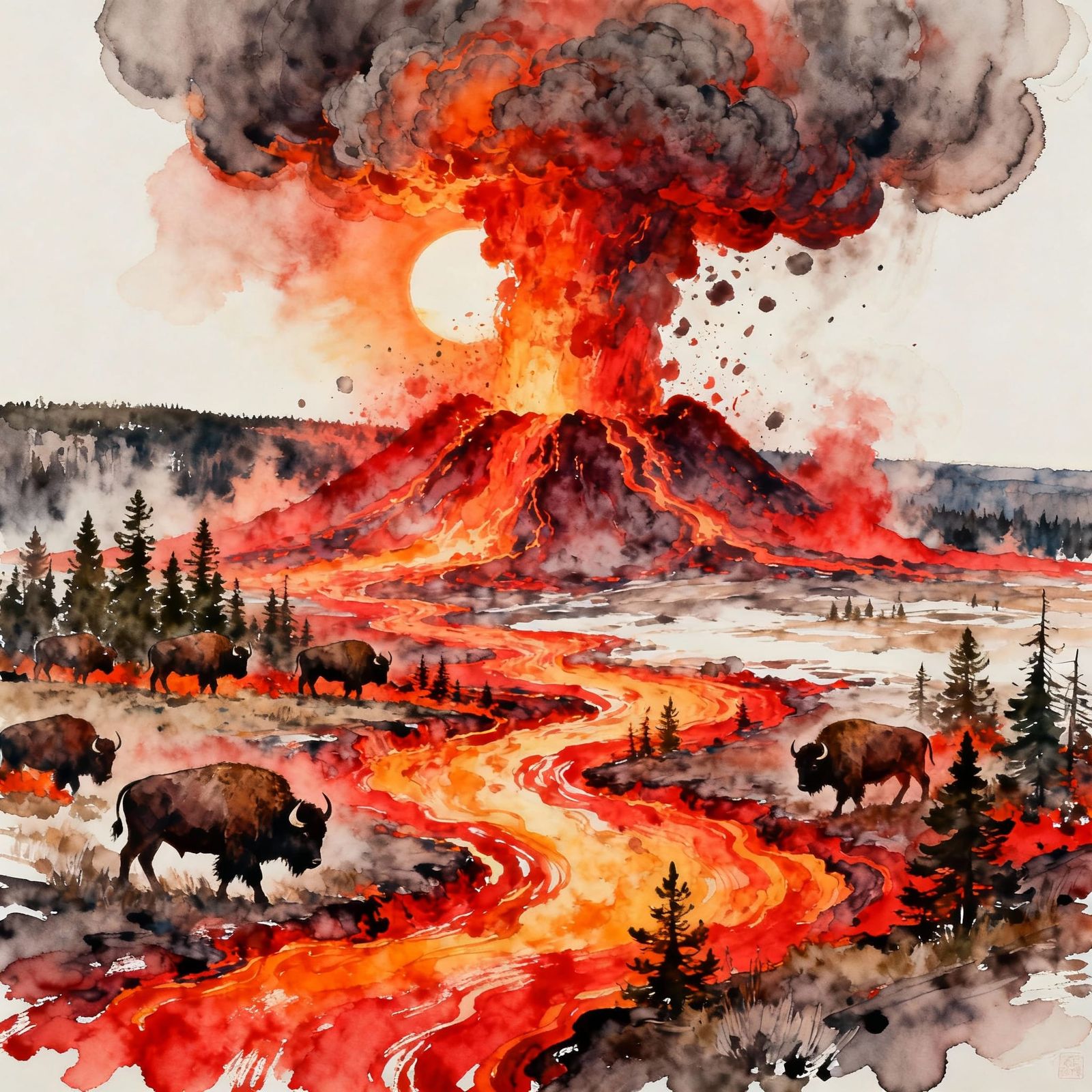 Yellowstone Volcanic Eruption: Lava Engulfs Park