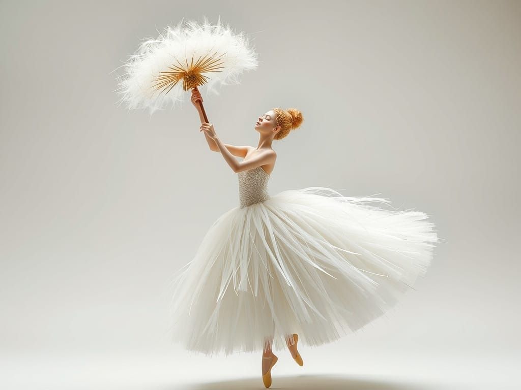 Ethereal Dancer in Dandelion Gown