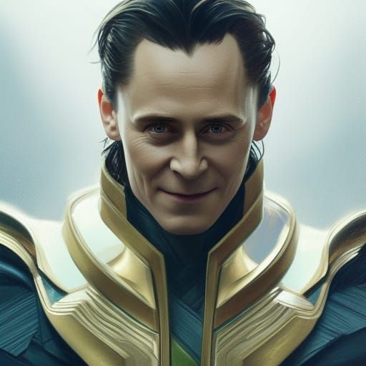 Loki Portrait in Art Nouveau Style