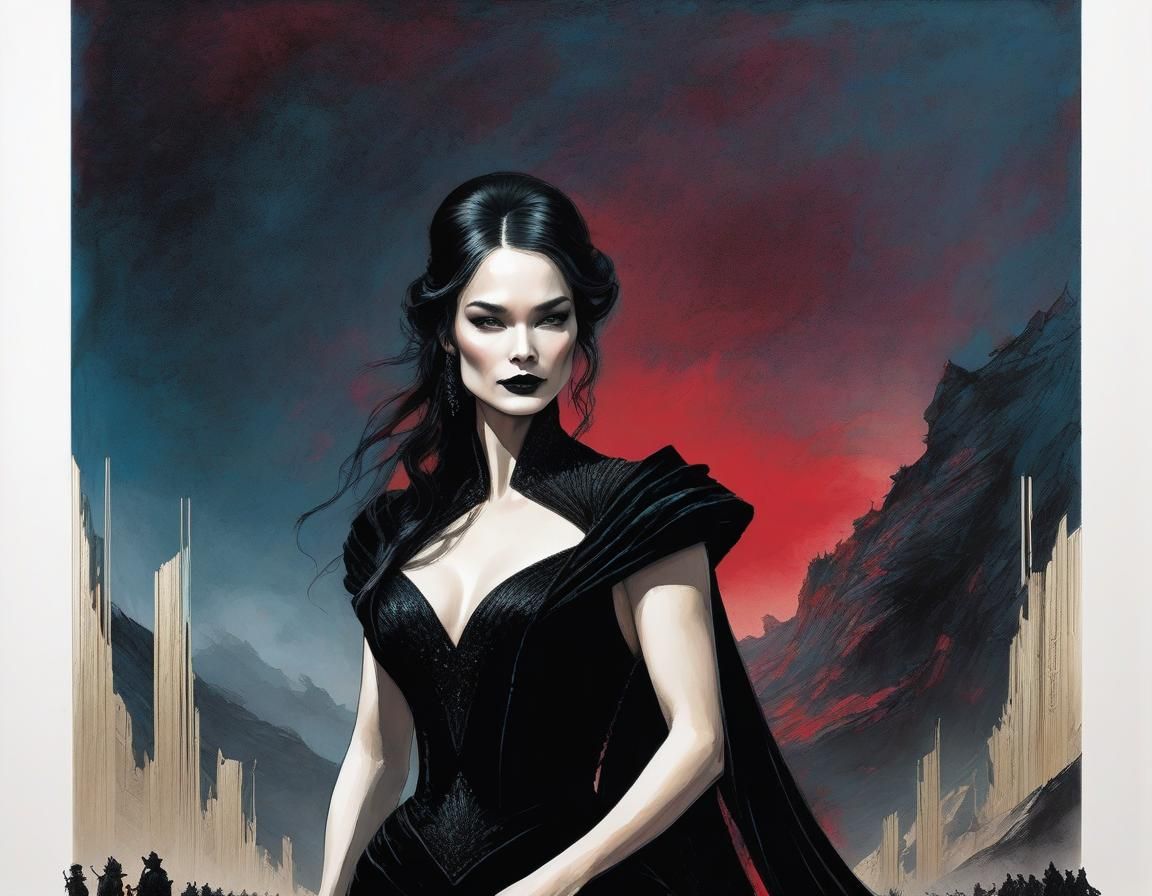 Woman in Velvet Gown on Red Carpet