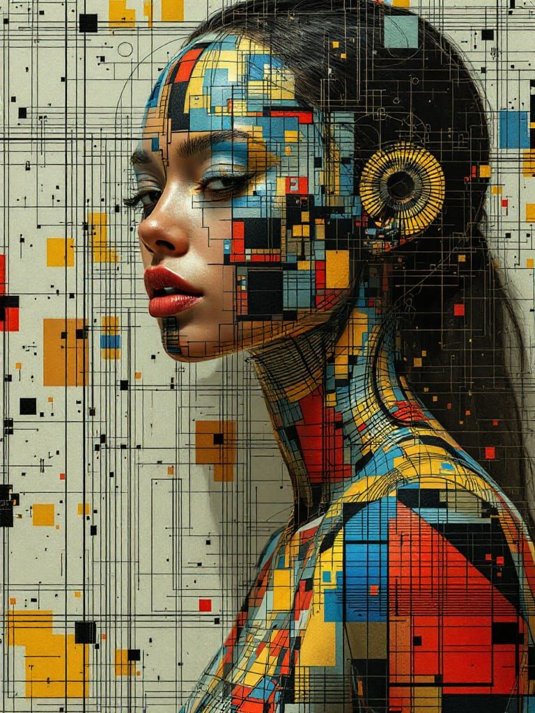 Dürer Glitch Art Fusion with Hollywood Glamour