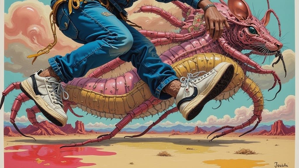 Person Jumping in Mid-Air with Vibrant Colors