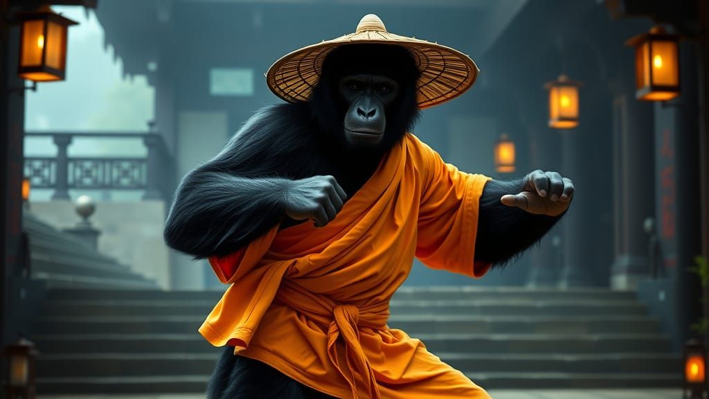 Siamang Monk in Mountain Monastery