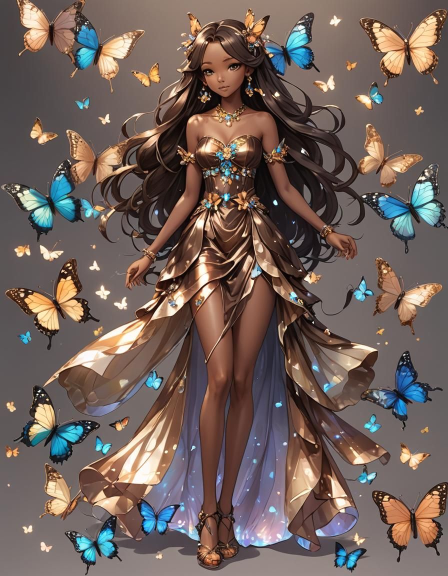 Butterfly Fairy Portrait in Anime Style