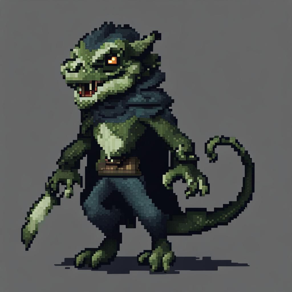 Pixel Art: Kallarix, the Shadow Lizard Thief