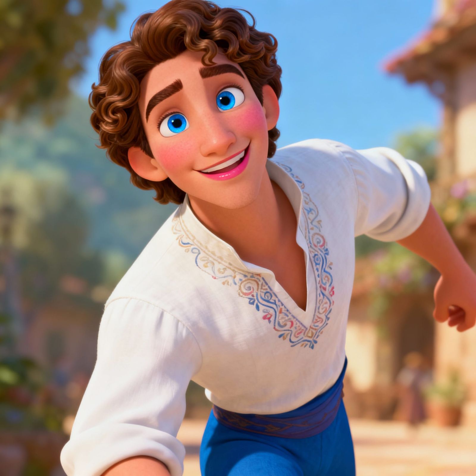 3D Cartoon Young Man with Kind Eyes