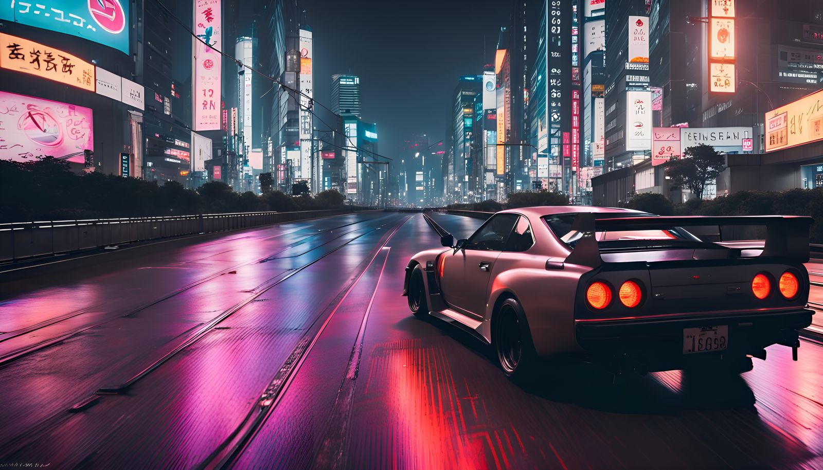 Tokyo Night Race in Cyberpunk Style