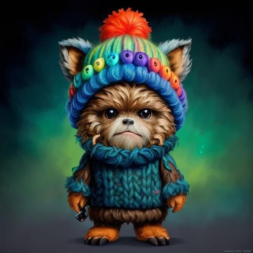Cute Ewok with Big Eyes in a Whimsical Fairytale