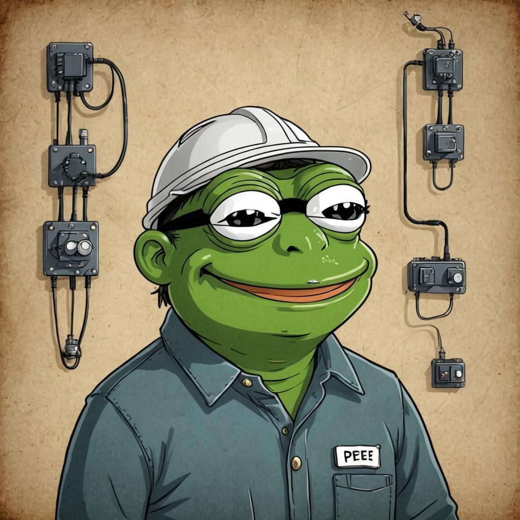 Pepe the Frog as Cartoon Electrical Engineer