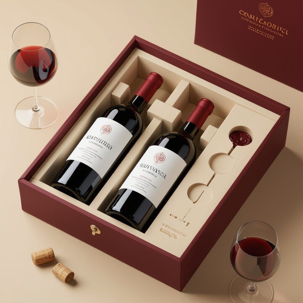 Elegant Modern Wine Cardboard Box Design