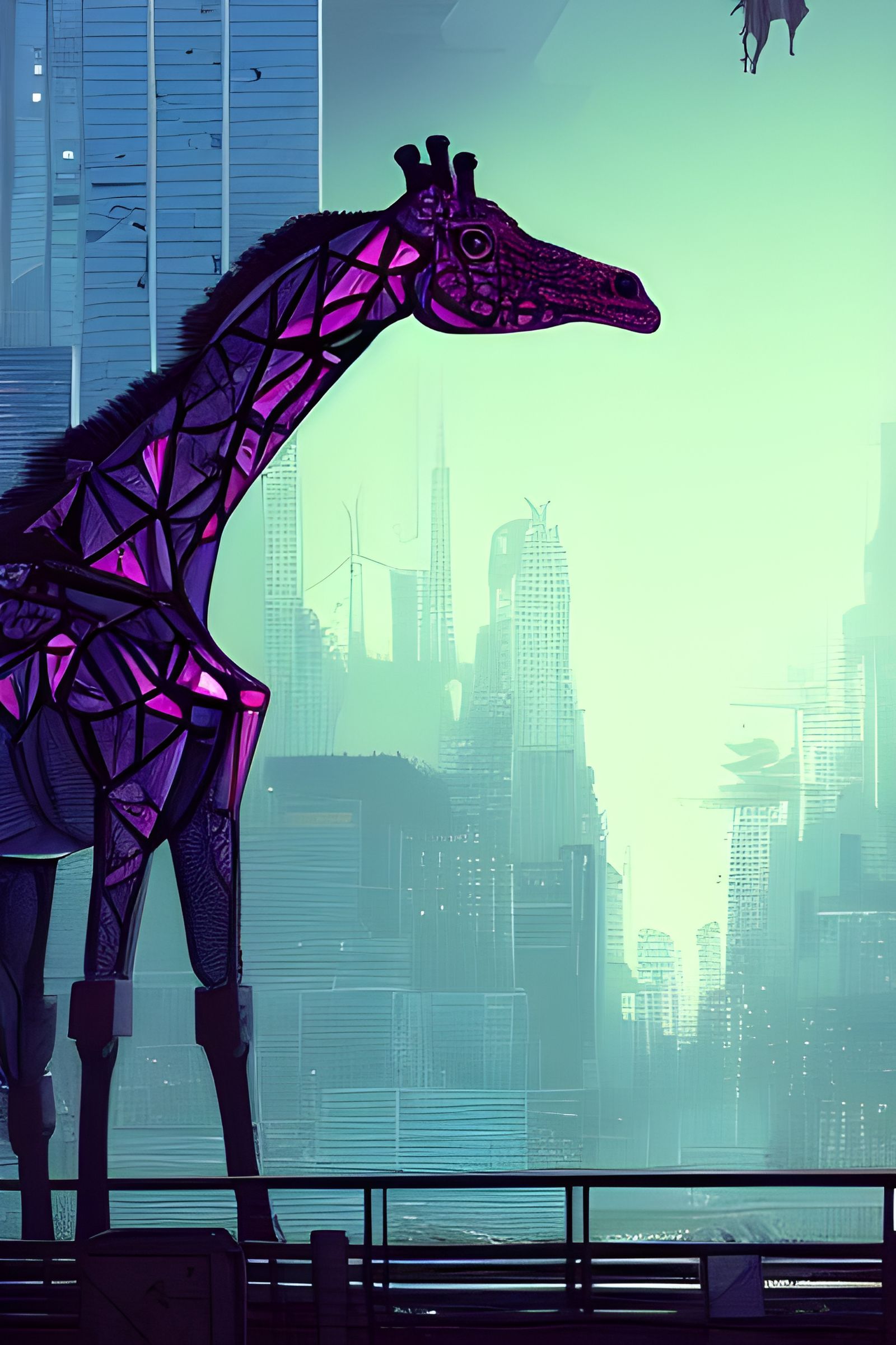Cyberpunk Giraffe: Hyperdetailed Photorealistic Art