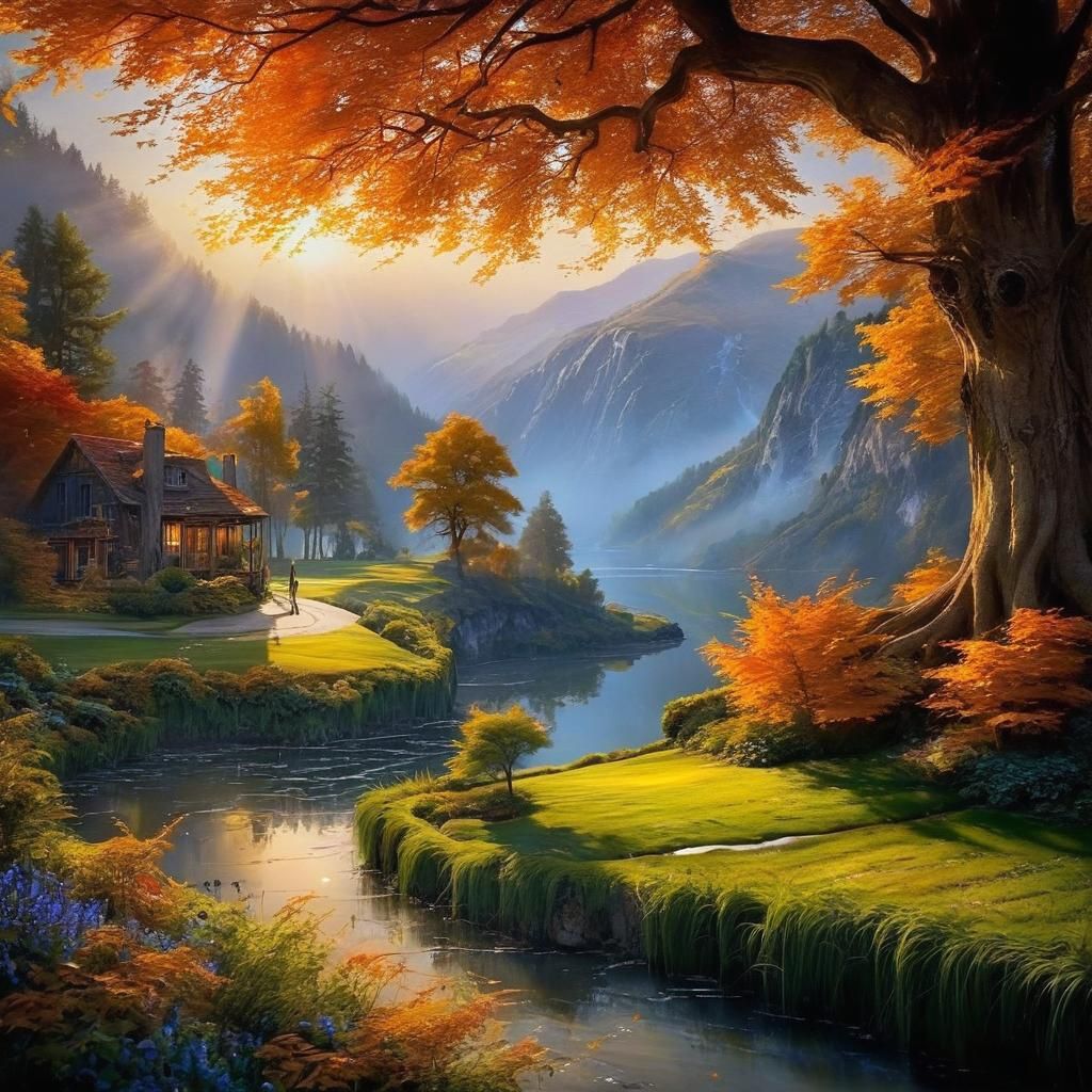 Scenic Natural Landscape Digital Painting