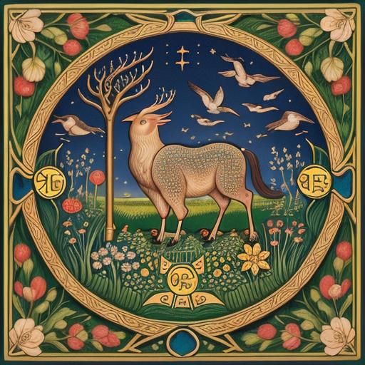 Medieval Illuminated Manuscript: Summer's Arrival