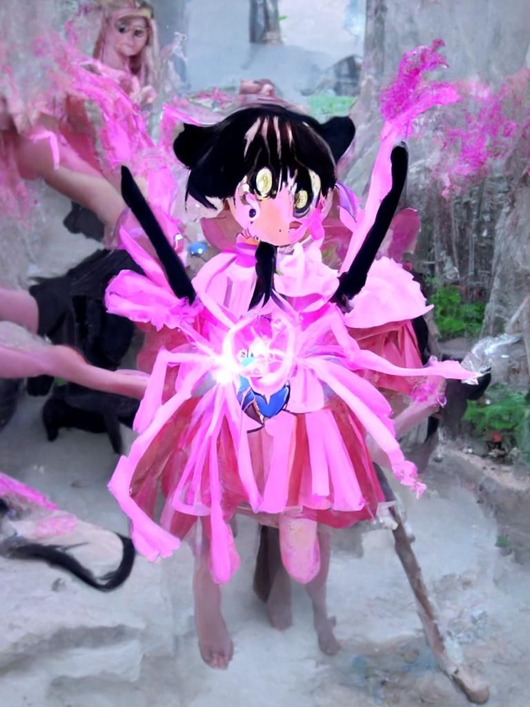Anime Magical Girl Transformation in Studio Ghibli Style