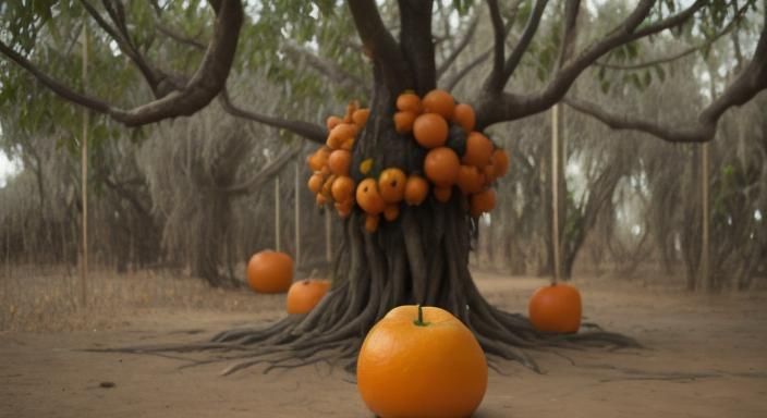 Terrifying Rotten Orange Fruit Tree Monster: Professional Ph...