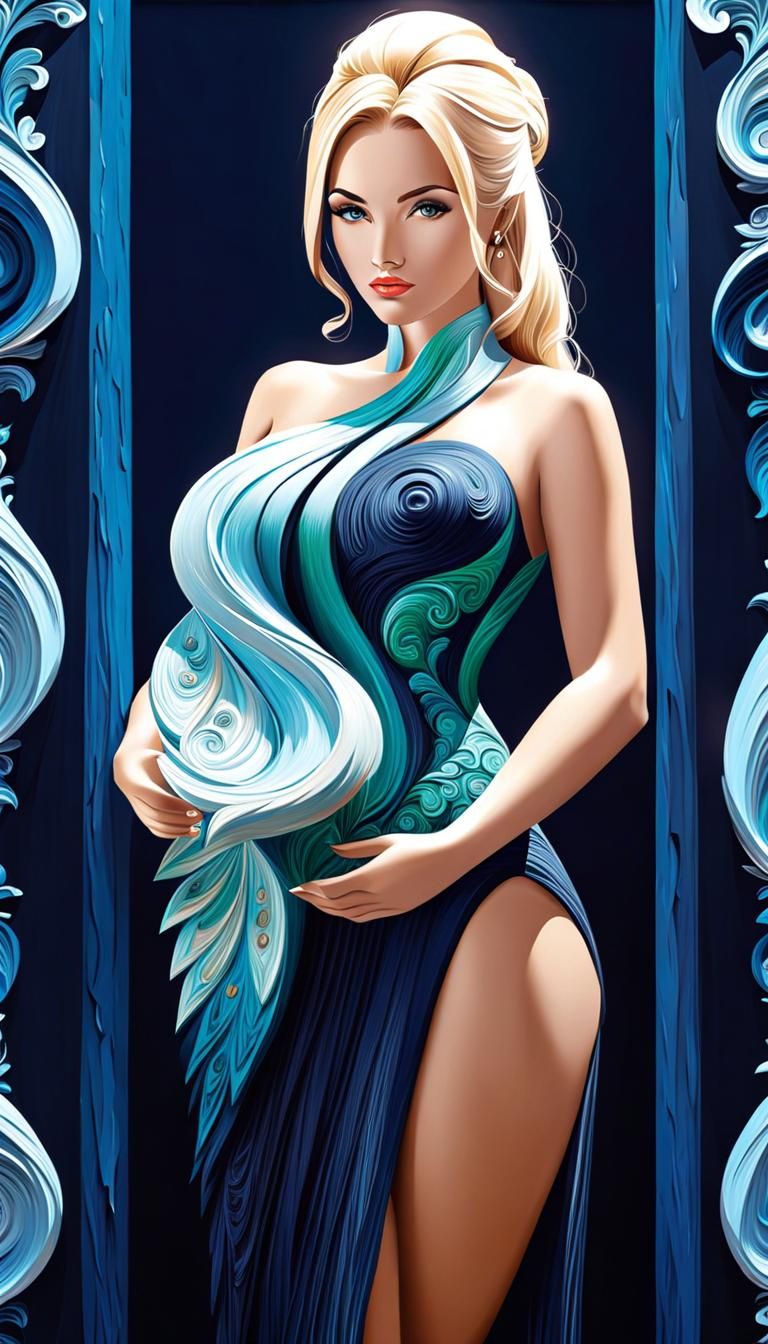 Abstract Impasto Motherhood with Fractal Details