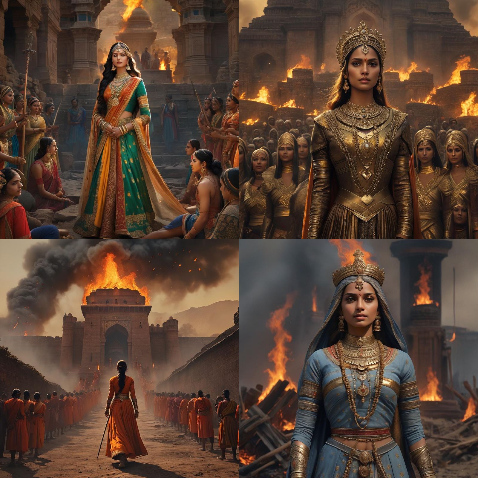 Queen Padmavati's Courage: A Detailed Matte Painting