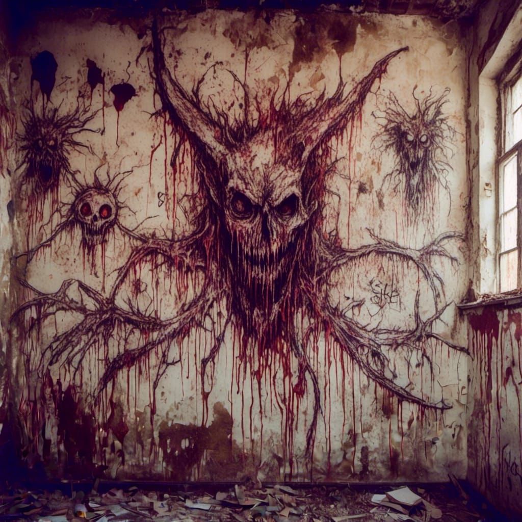 Macabre Satanic Drawings in Abandoned School