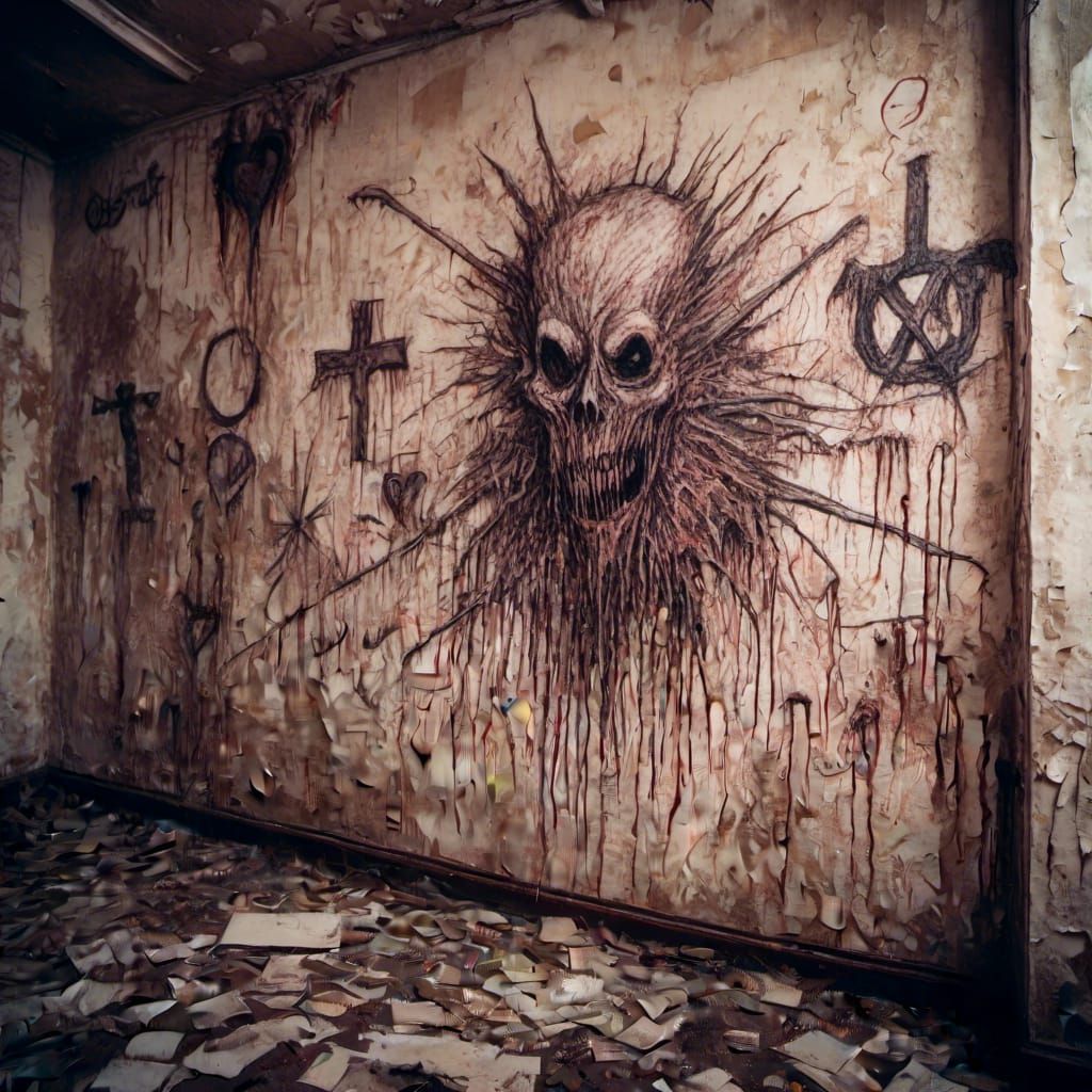 Macabre Satanic Drawings in Abandoned School