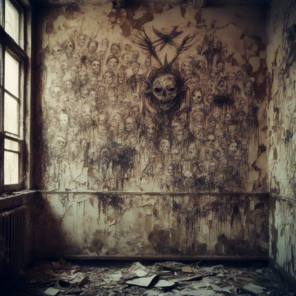 Macabre Satanic Drawings in Abandoned School