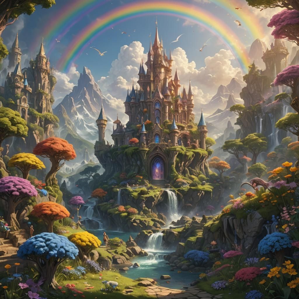 Rainbow Fairycore Dreamscape in 8K Resolution