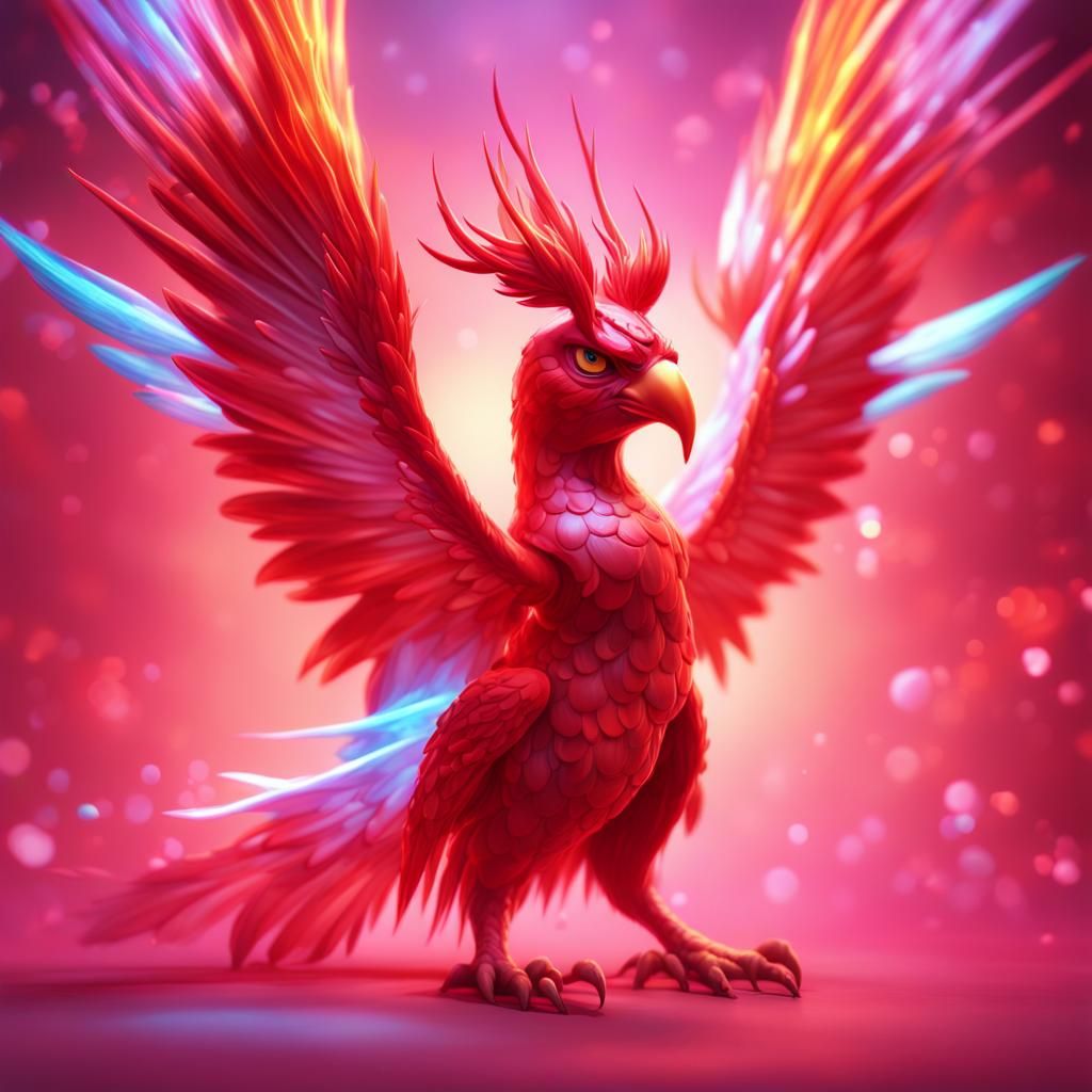 Sakura Phoenix Hybrid in Holographic 3D Art