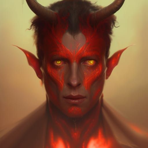 Tiefling Dancer Portrait in Dramatic Lighting
