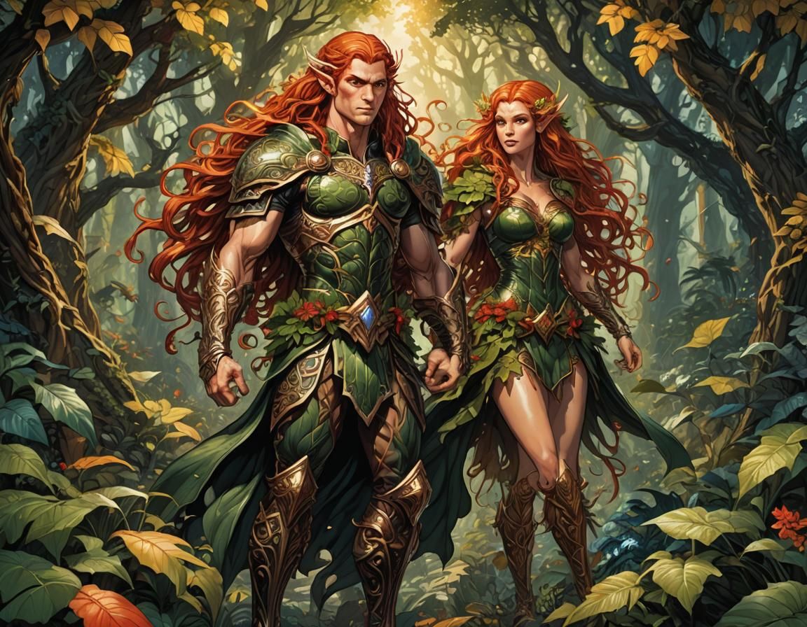 Beautiful Fantasy Elf in Comic Book Art Style