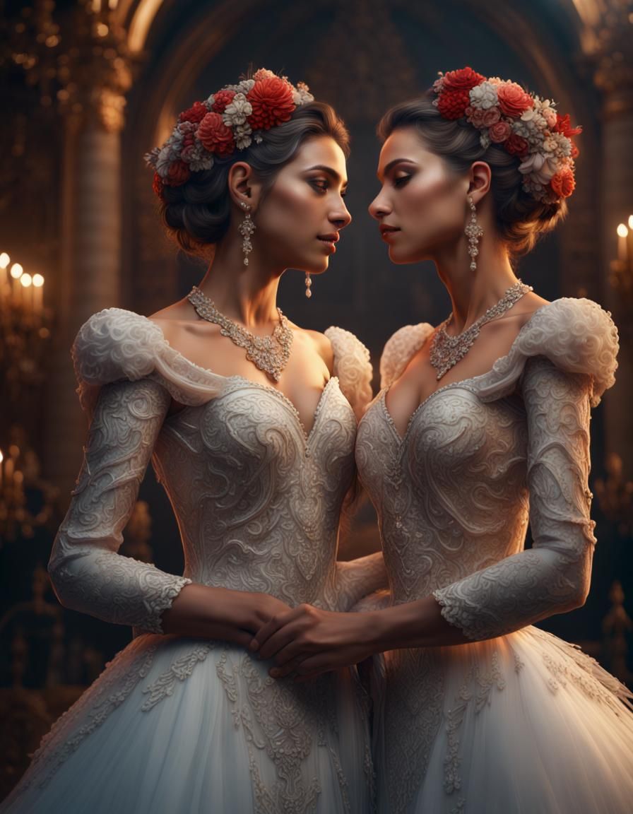 Hyperrealistic Lesbian Wedding Dance in Unreal Engine