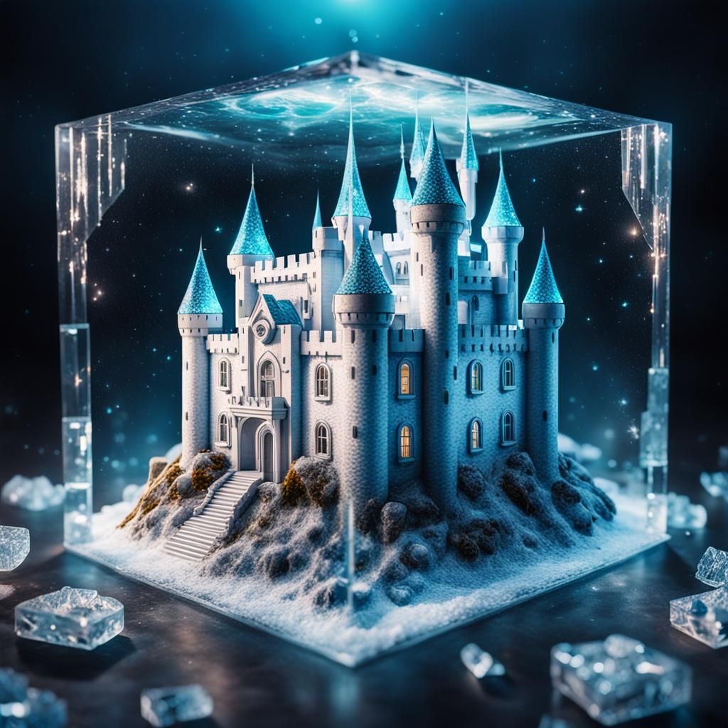 Fairytale Castle Trapped in Crystal Cube: Cinematic Film Sti...