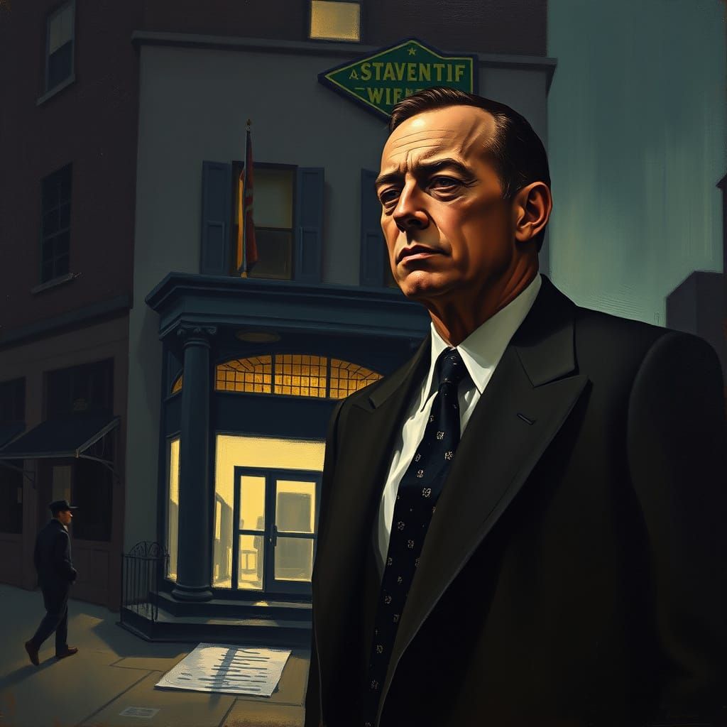 Man in Suit in Dramatic Urban Lighting