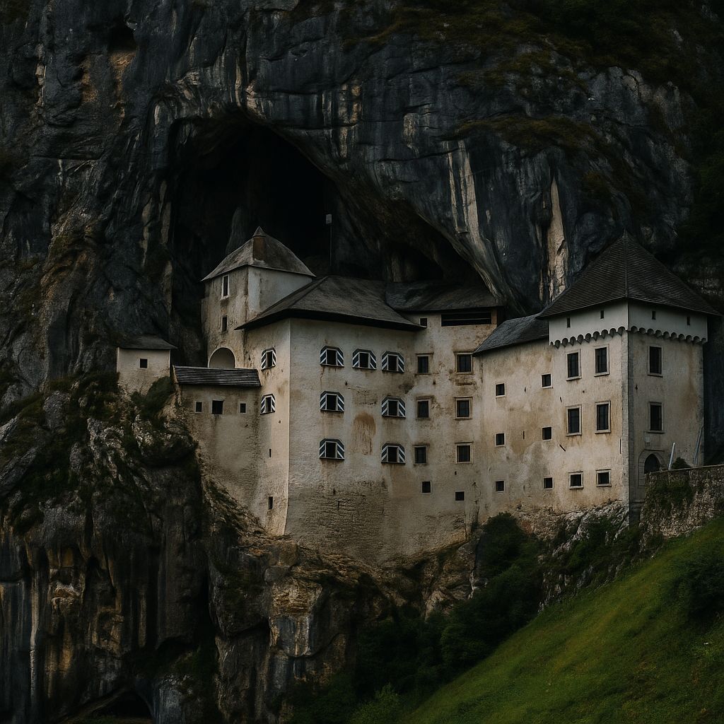 Dramatic Predjama Castle Built into Limestone Cliff