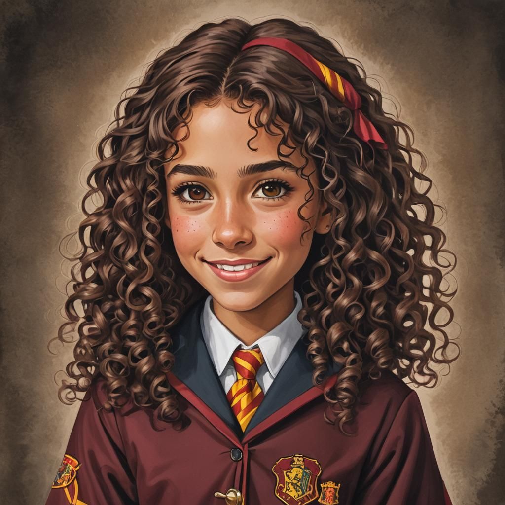 Beautiful Girl in Gryffindor Uniform: Cinematic Film Still