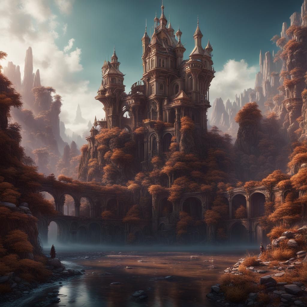 Town Depresso Ecspeso: Detailed Matte Painting in 8K