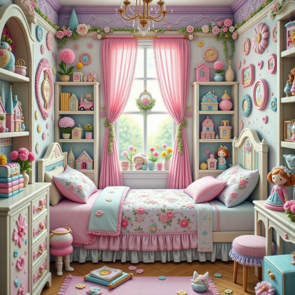 Cozy Fairy-Core Girl's Bedroom in Pastels
