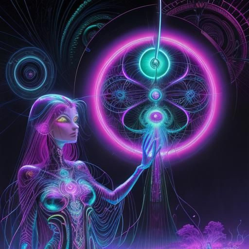 Bioluminescent Energy: A Neo-Surrealist Hyperdetailed Illust...