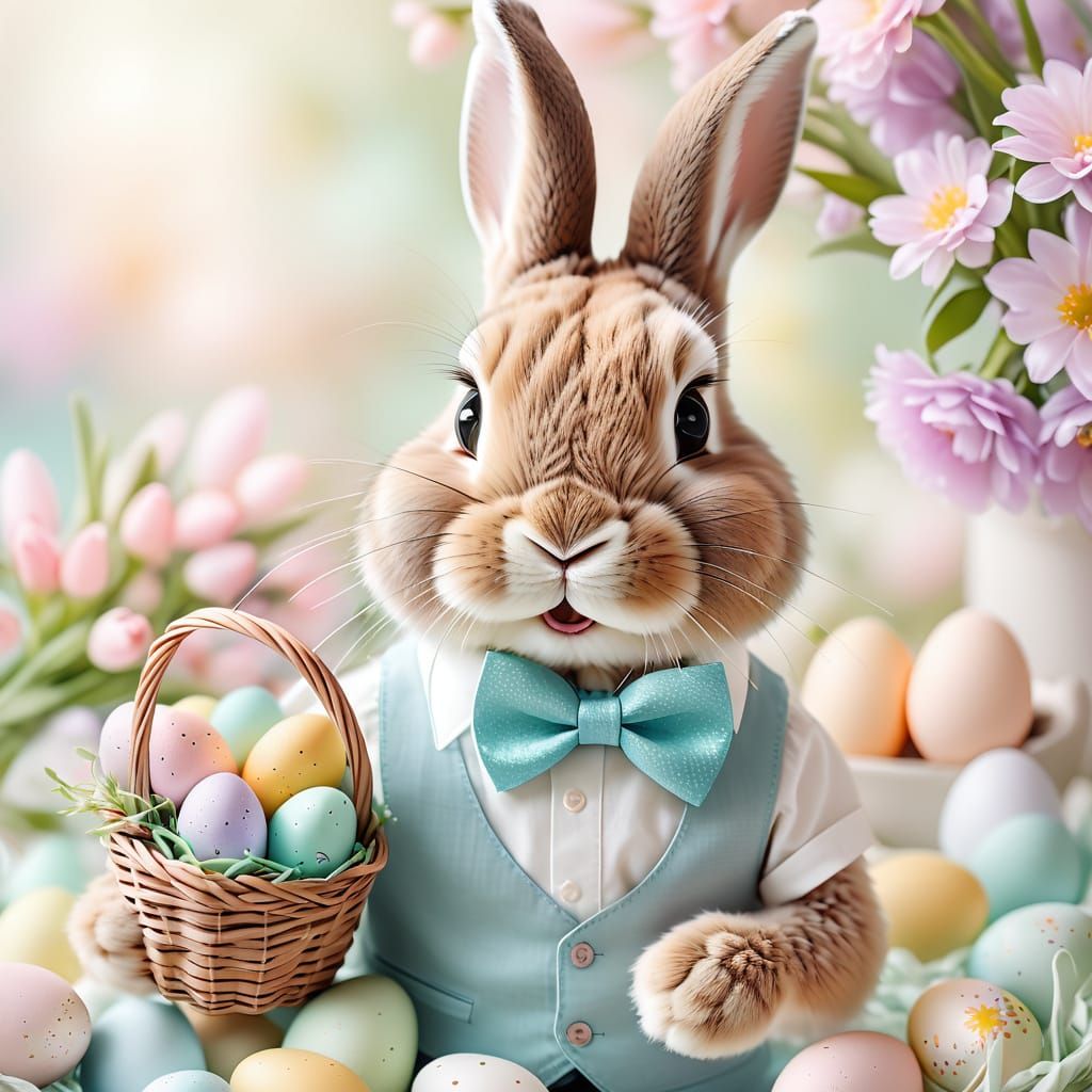 Delightful Easter Bunny in Pastel Hues